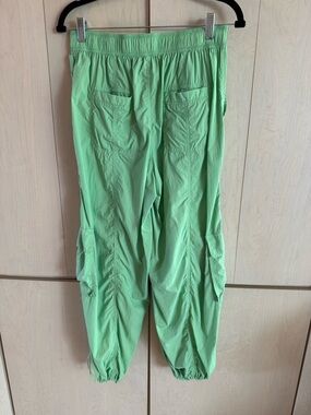 Mint Green Cargo Joggers with Elastic Waist and Ankle